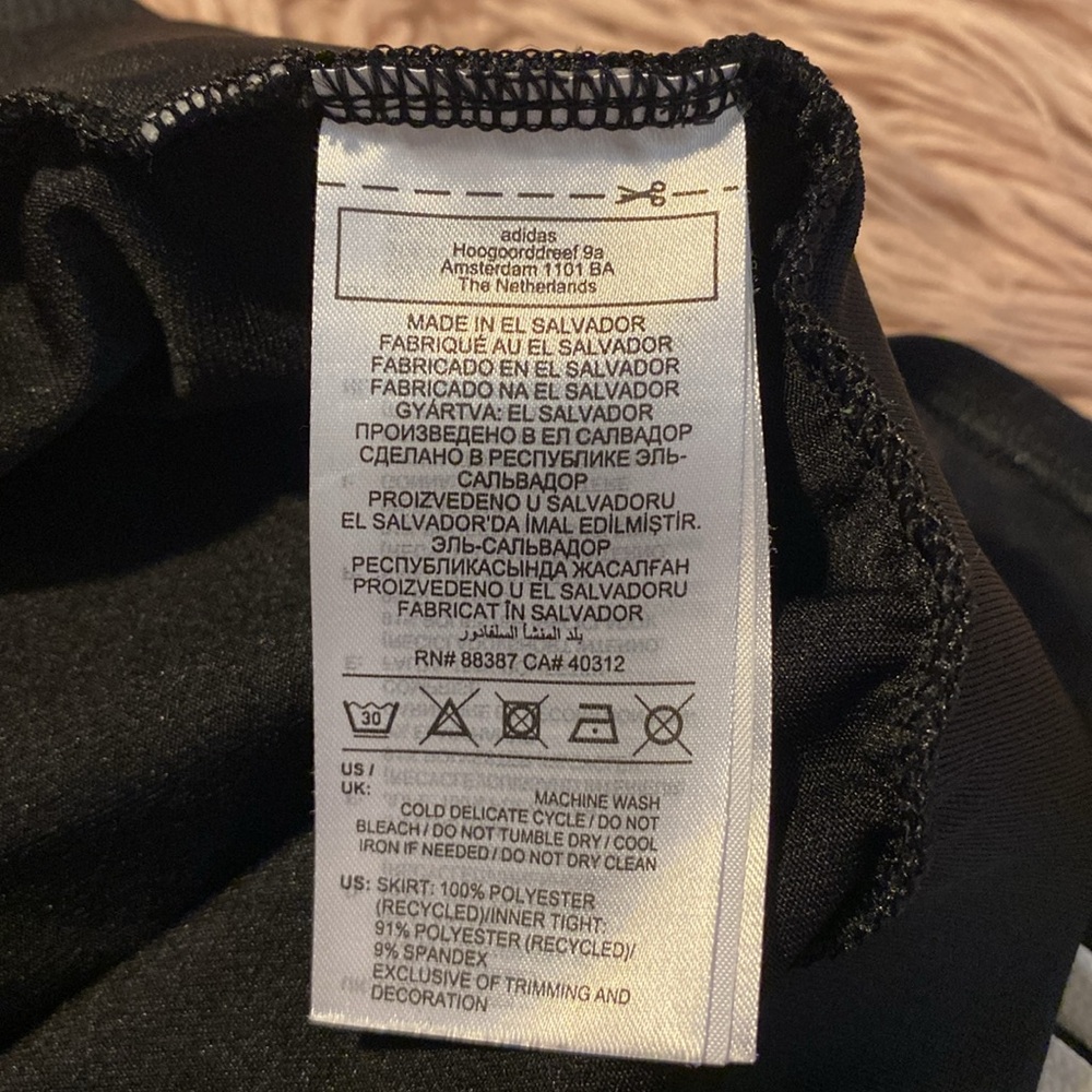 NWOT: adidas Black Mini Skirt with White Trim - Picture 10 of 14